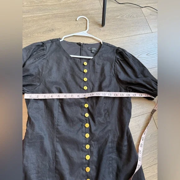 J. Crew Black and Gold Puff Sleeve Sheath Dress - Picture 9 of 10